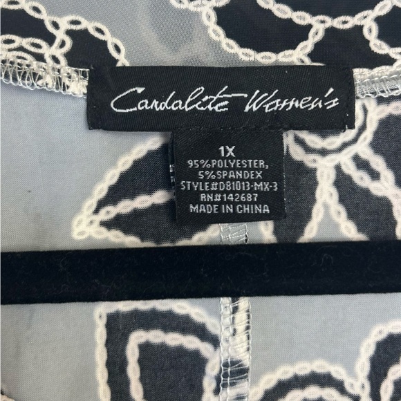 Cardalite Women’s Gray/Black/White Floral Aline Sleeveless Dress. Size 1X. - Picture 3 of 6